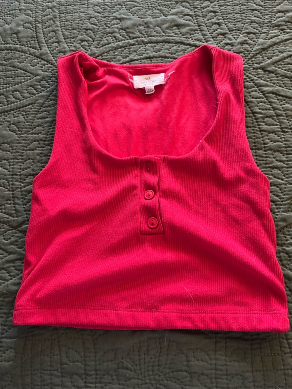 Women’s Ribbed Tank Top - Bright Red